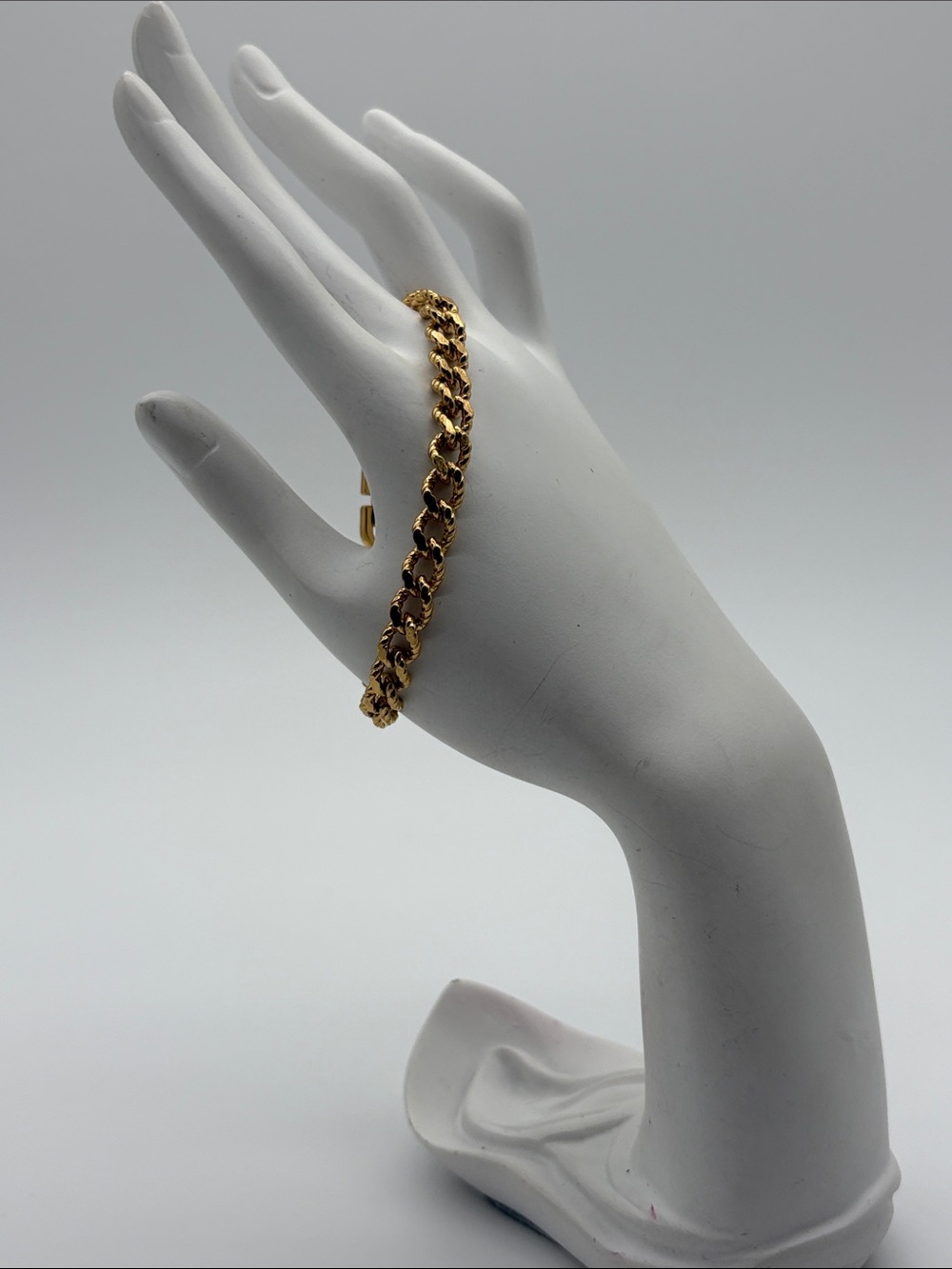 Monet Gold Curb Link Bracelet Polished Statement Classic Jewelry